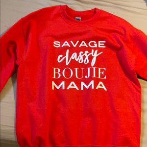 Women’s red sweater (savage, classy, boujie mama)
